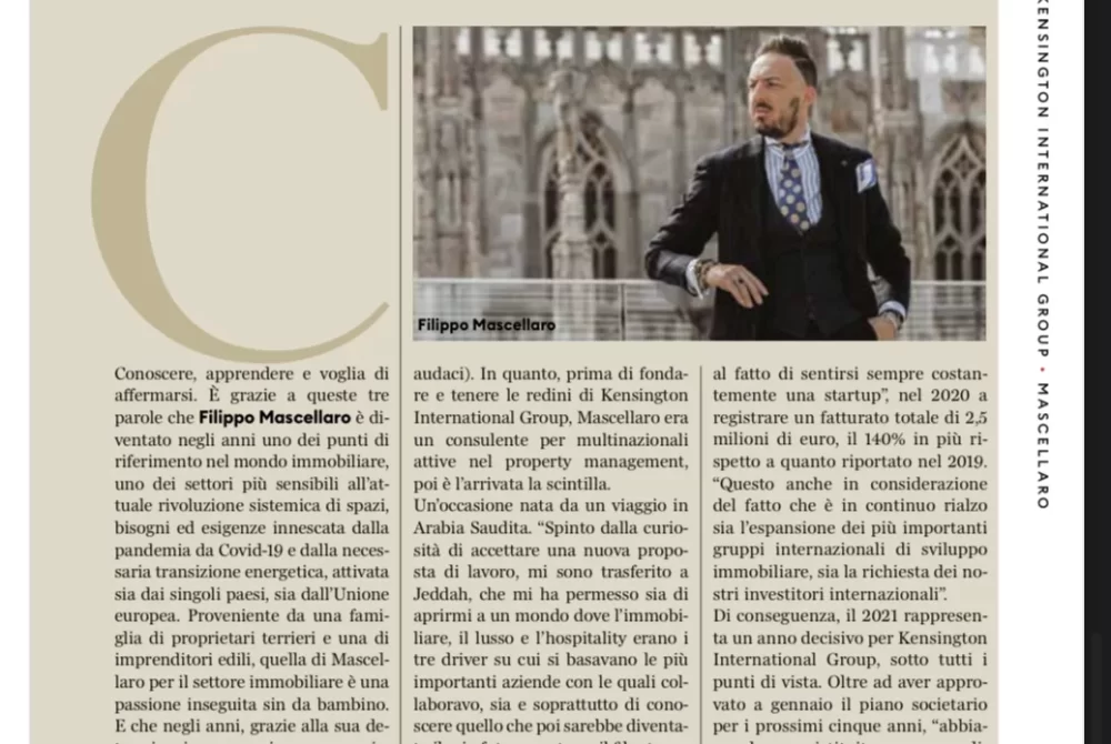 L’IMMOBILIARE CHE VORREI. IL NOSTRO PRESIDENTE FILIPPO MASCELLARO INTERVISTATO DA FORBES.